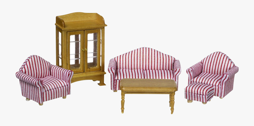 1/2 Inch Scale Dollhouse Miniature Oak & Striped Pattern - Miniature Dollhouse Furniture 1 24 Scale, HD Png Download, Free Download