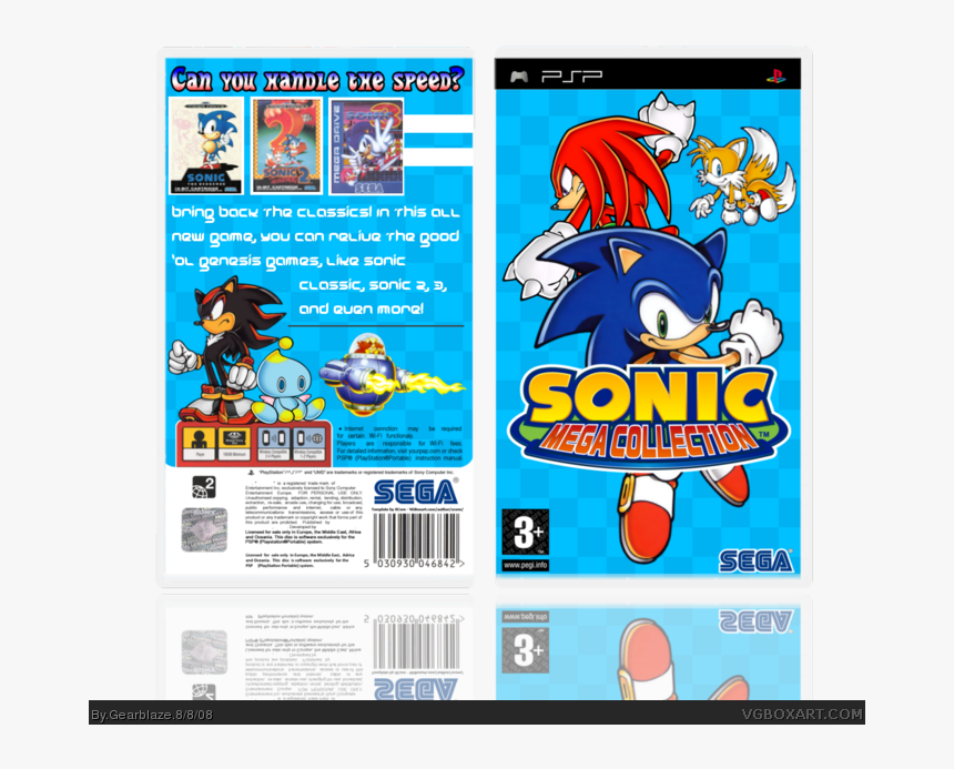 Sonic Mega Collection Box Art Cover - Cartoon, HD Png Download, Free Download