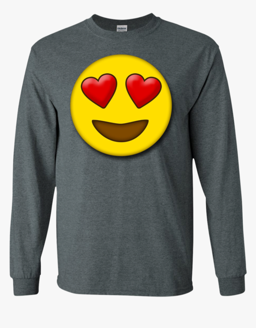 Cute Heart Eyes Emoji Valentine"s Day Love Ls Shirt/hoodie/sweatshirt - One Line T Shirts, HD Png Download, Free Download