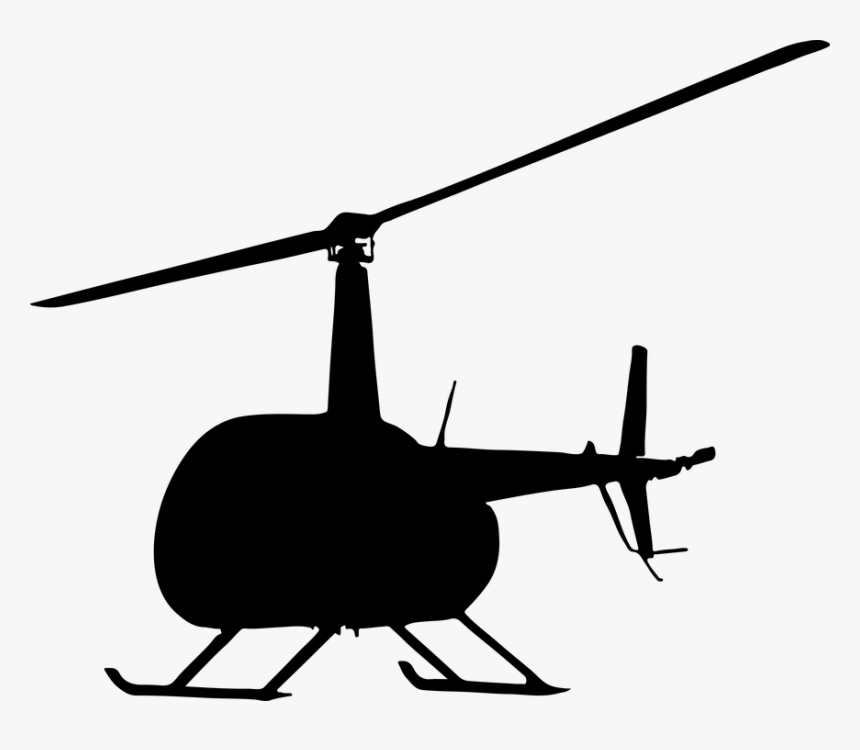 Civilian, Helicopter, Chopper, Vehicle, Flying - Silhouette Helicopter Clip Art, HD Png Download, Free Download