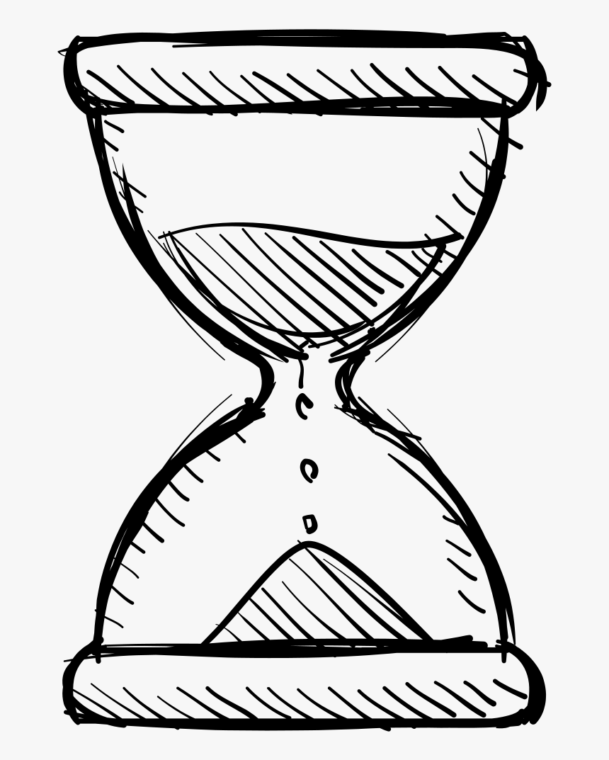 Hourglass Coloring Page - Time Hourglass Drawing, HD Png Download, Free Download