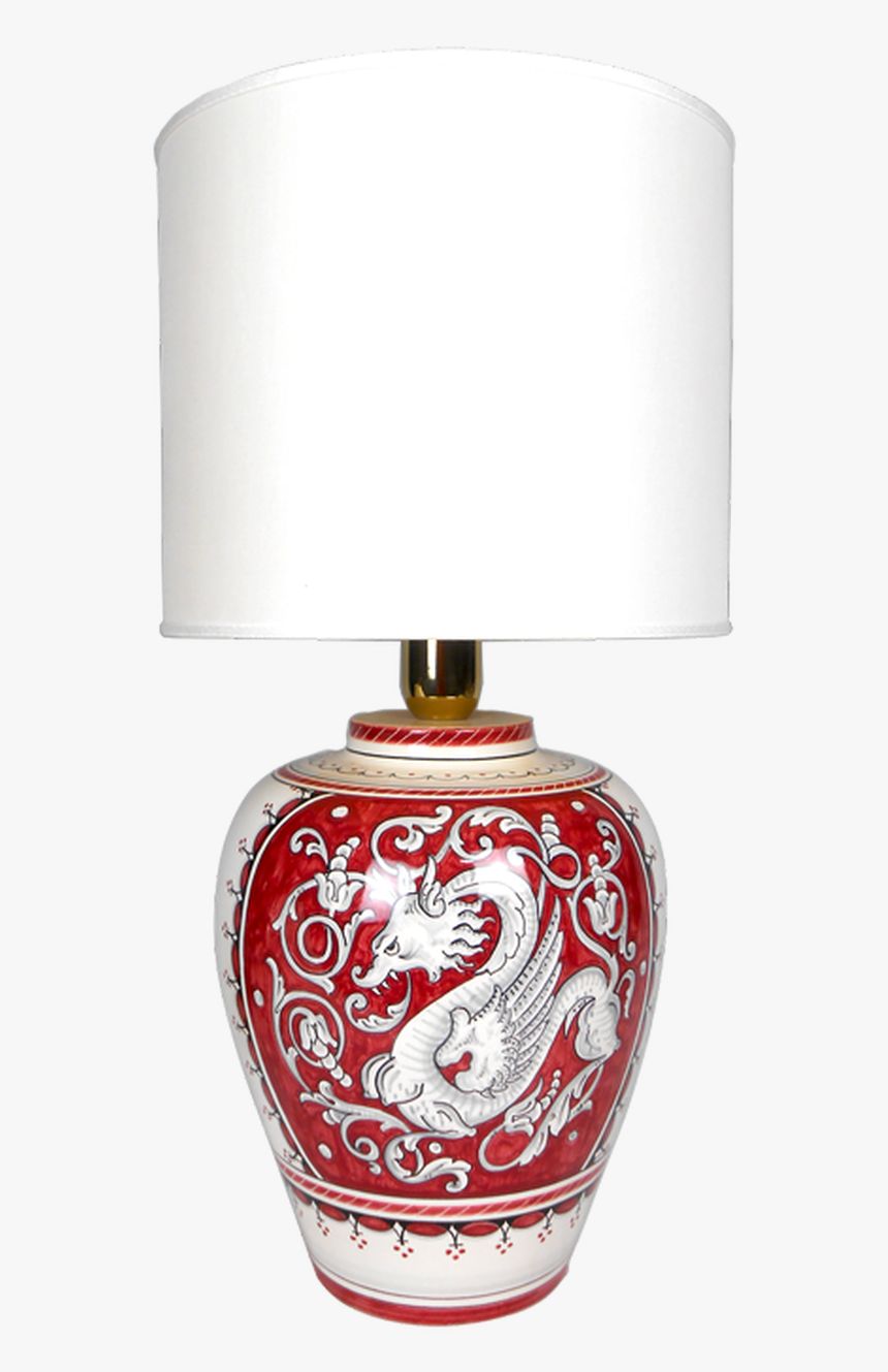 Raffaellesco Deruta Lamp With Red Background - Lampshade, HD Png Download, Free Download