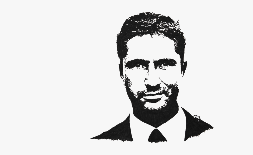 Happy Birthday - Gerard Butler Art Black, HD Png Download, Free Download