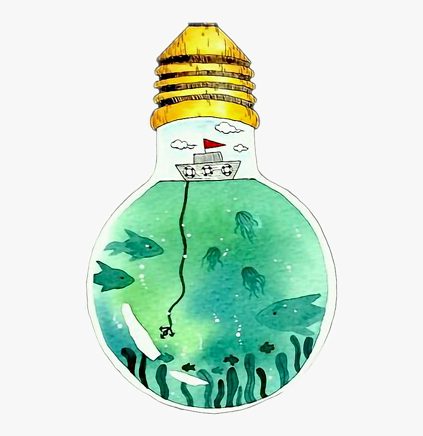 #light #lâmpada #luz #dia #mar #tumblr - Light Bulb Painting Ideas, HD Png Download, Free Download