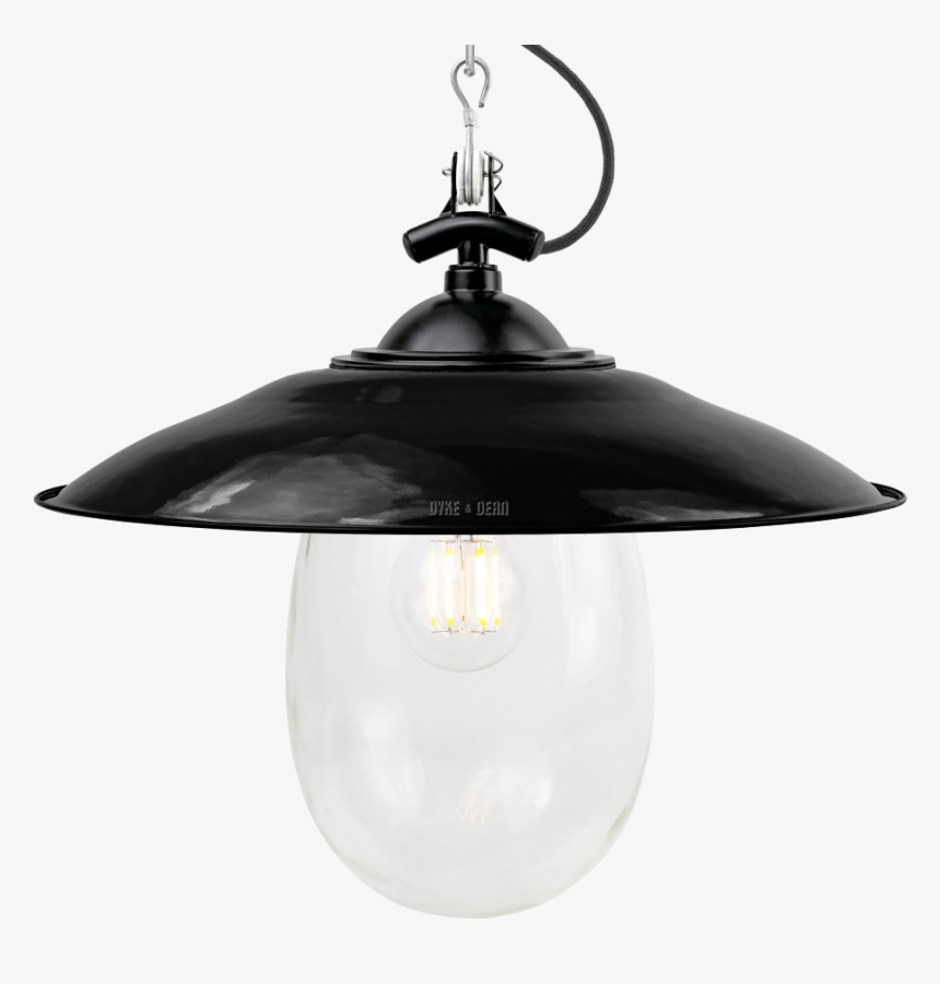 Black Enamel Shaded Bell Jar Light - Ceiling Fixture, HD Png Download, Free Download