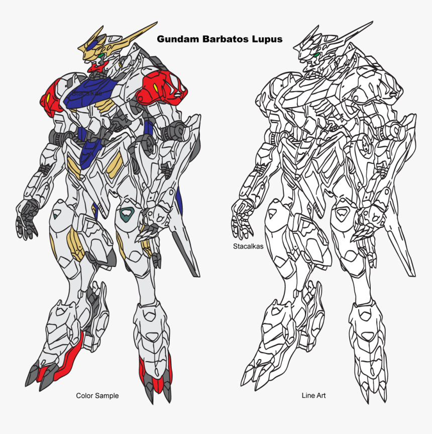 Gundam Barbatos Lupus Lineart, HD Png Download, Free Download