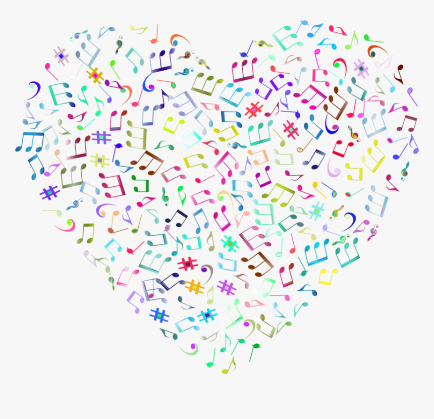 Transparent Music Notes Heart Png - Music Note Background Free, Png Download, Free Download