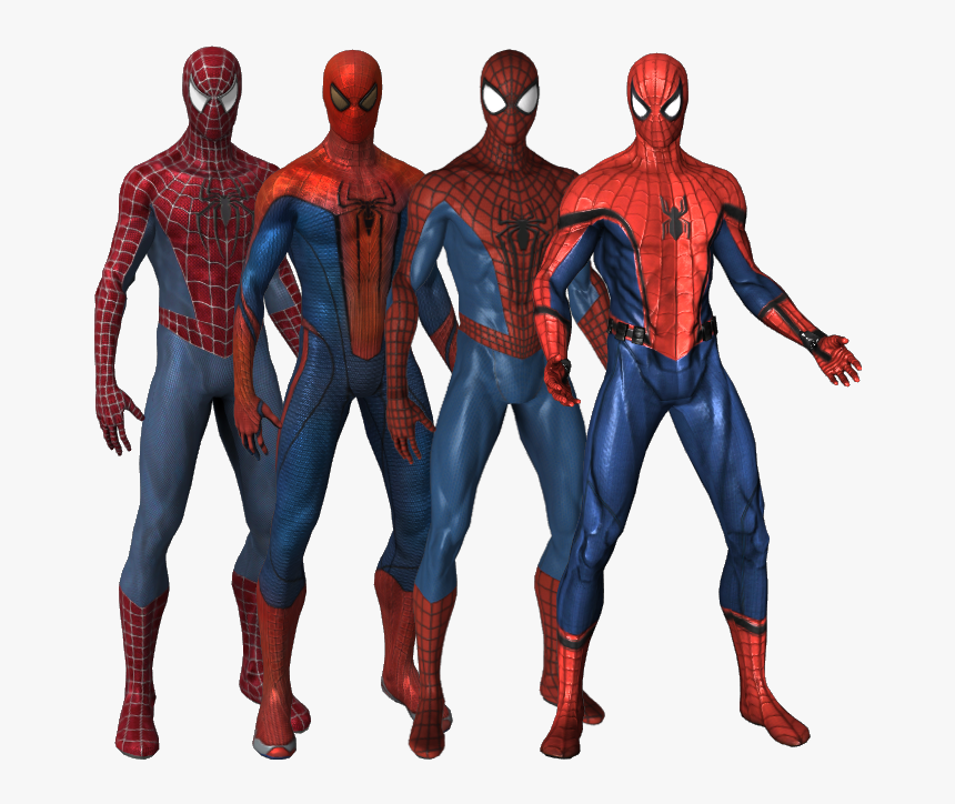 Спайдермен все части. Костюмы человеков пауков. Человек паук разные костюмы.