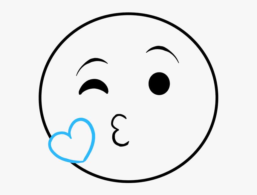 How To Draw Kiss Emoji - Раскраски Смайлики Без Рта, HD Png Download, Free Download