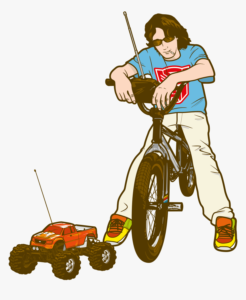 Illustration Of A Boy On A Bike, HD Png Download, Free Download