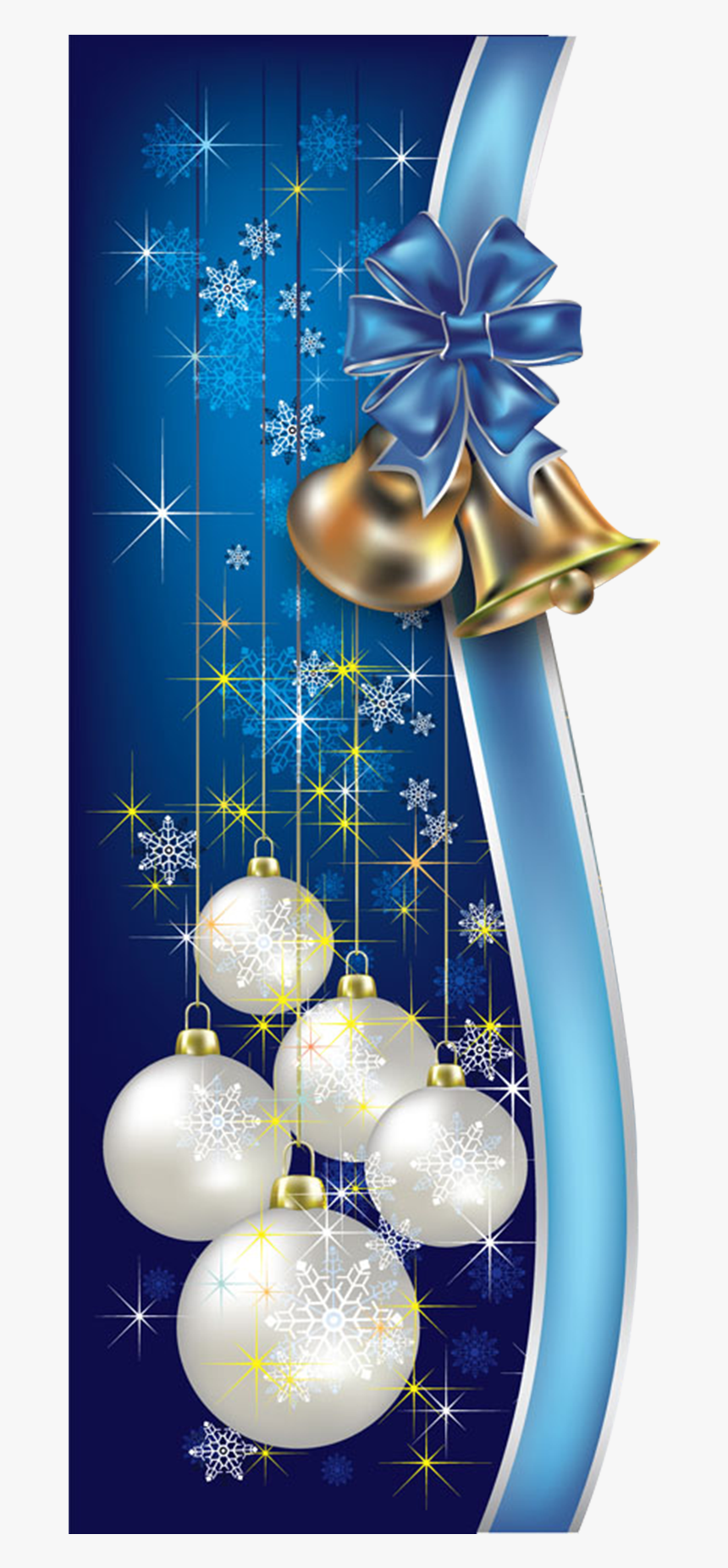 Santa Claus Christmas Tree - Blue Christmas Border Design, HD Png Download, Free Download