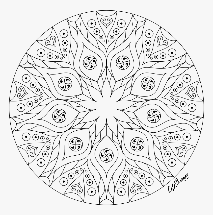 Transparent Simple Mandala Png - Adult Coloring Pages Tribal, Png Download, Free Download