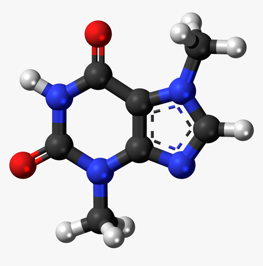 Theobromine 3d Ball - 3d Molecular Structure Of Cacao, HD Png Download, Free Download