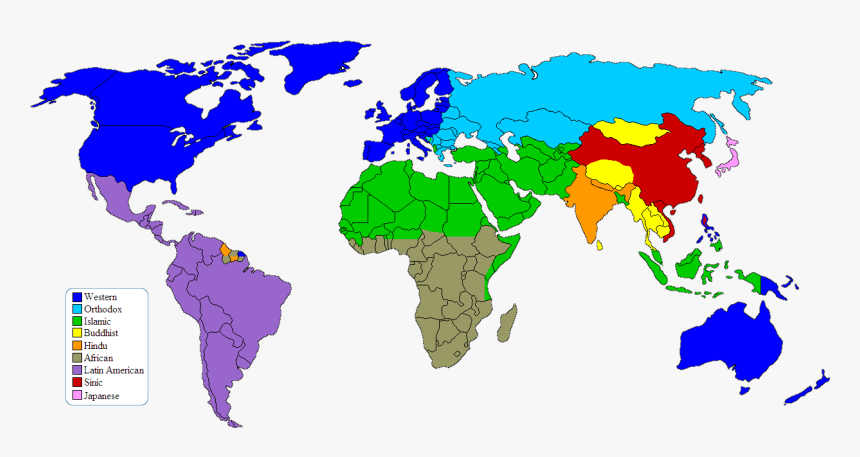 Clash Of Civilizations Mapn2 - Civilization Map Of The World, HD Png Download, Free Download