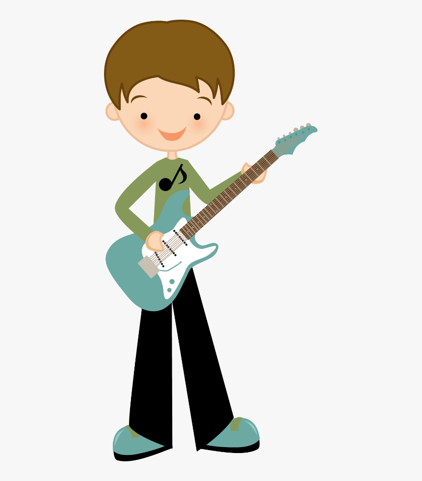 Guitar Clipart Boy - Play The Guitar Flashcard, HD Png Download, Free Download