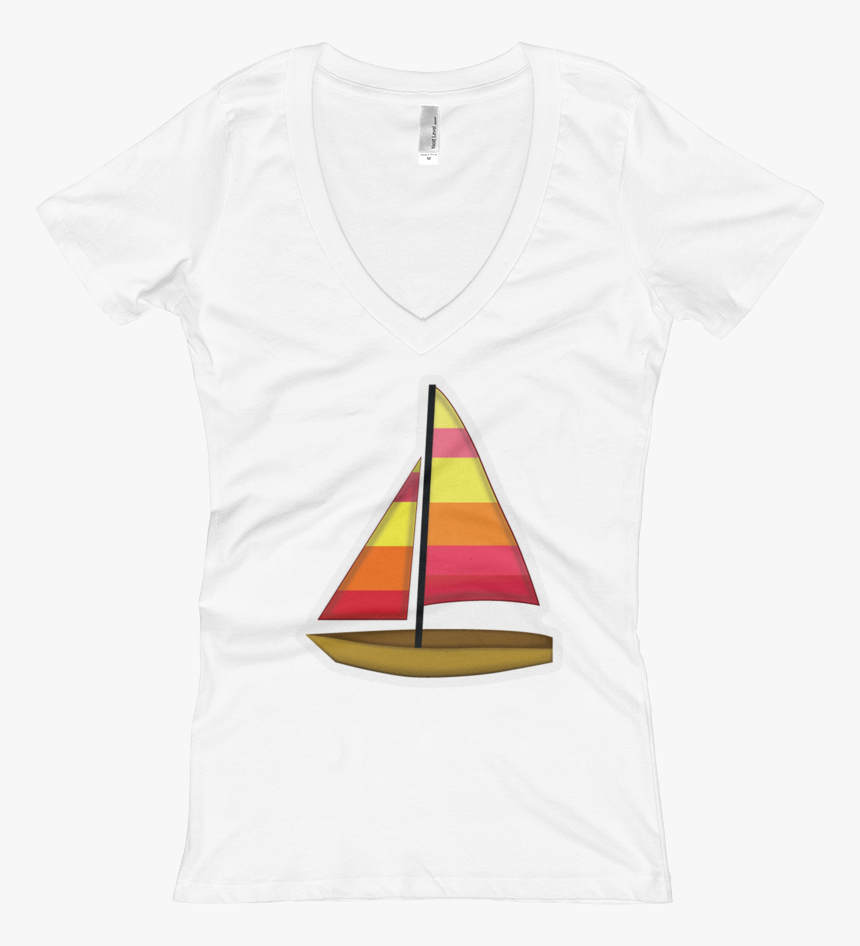 Boat Emoji Png - Coffee V Neck T Shirts, Transparent Png, Free Download