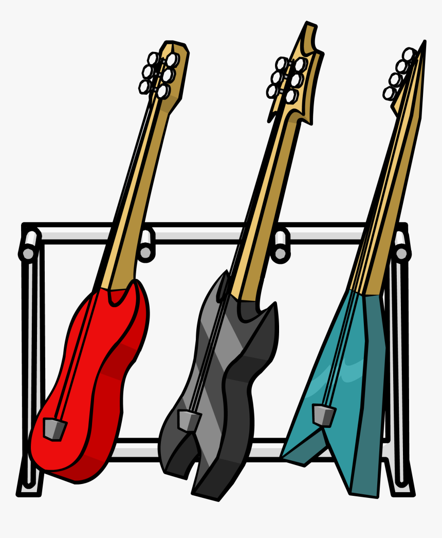 Guitar Clipart Stand - Club Penguin Guitar Stand, HD Png Download, Free Download