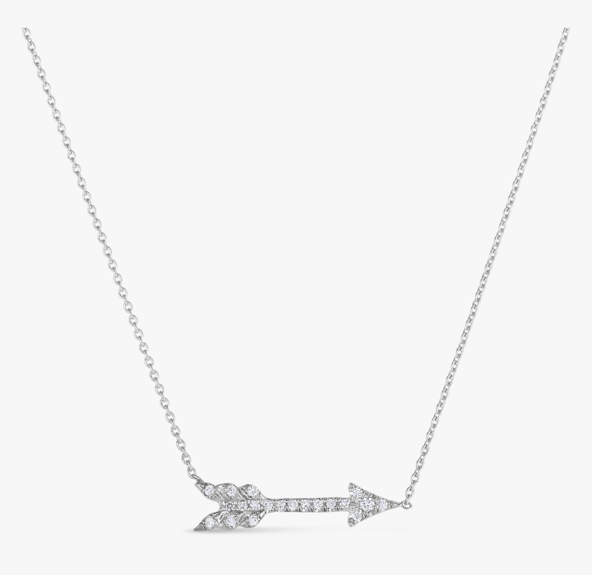 White Pave Arrow Tiny Treasure Diamond Pendant - Necklace, HD Png Download, Free Download
