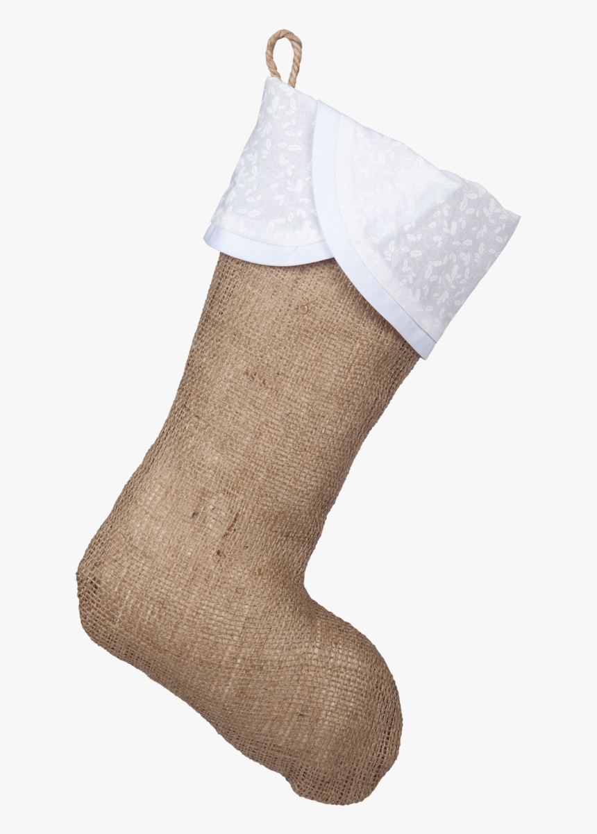 Classic Burlap Stocking - Christmas Stocking, HD Png Download, Free Download