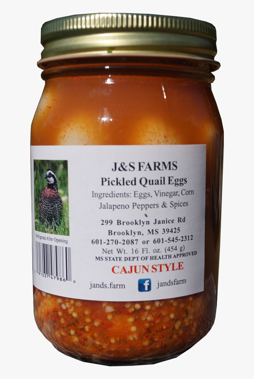 J&s Quail Farms Cajun Style Pickled Quail Eggs - Honey, HD Png Download, Free Download