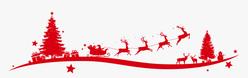 Christmas Scene - Christmas Santa And Sleigh Border, HD Png Download, Free Download