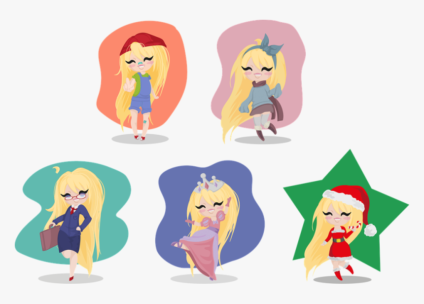 Chibi, Girl, Cartoon, Teenager, Princes, Business - Dibujos Animados Dibujos Chibi De Niñas, HD Png Download, Free Download