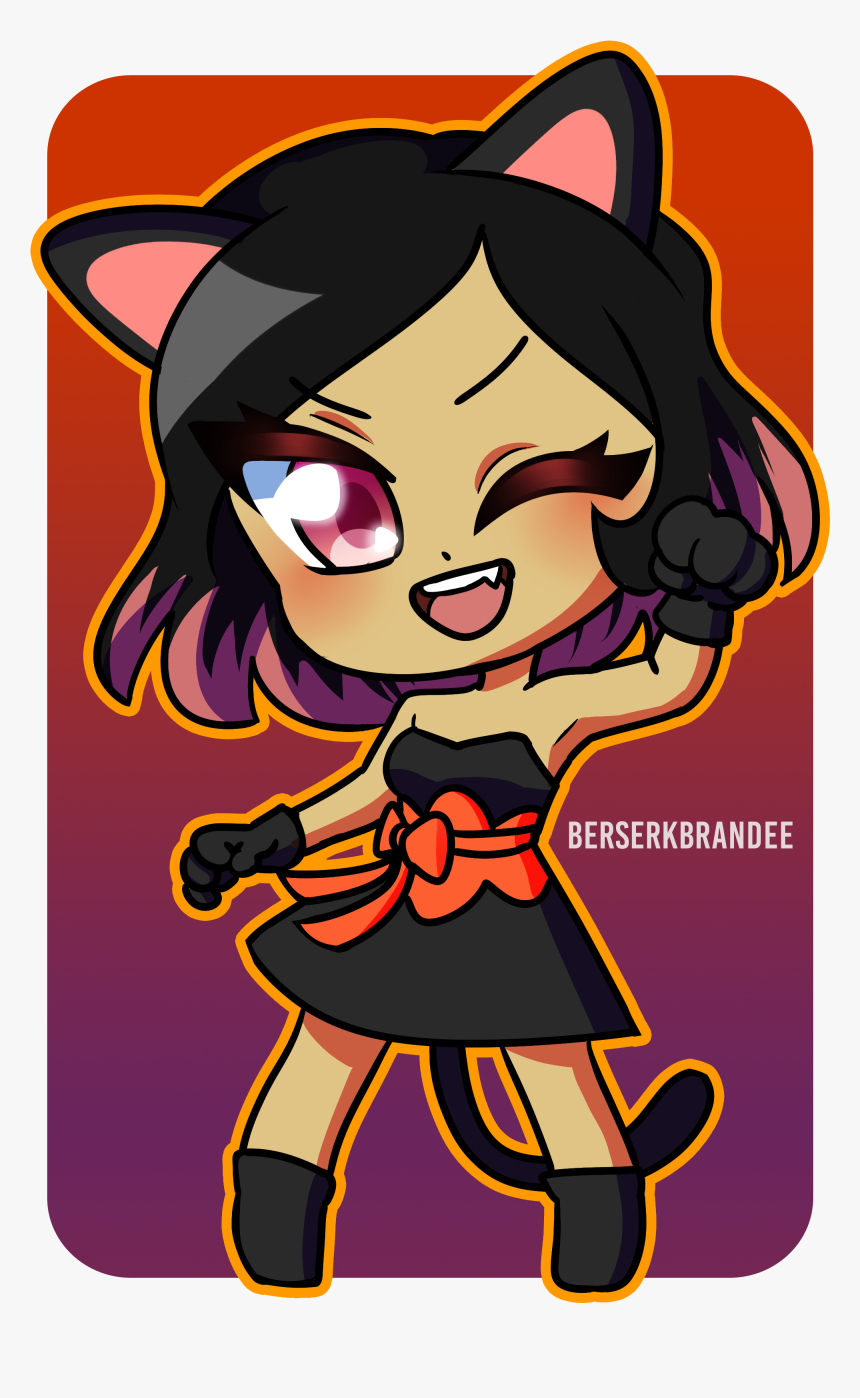 Halloween Chibi Catgirl Commission - Cartoon, HD Png Download, Free Download