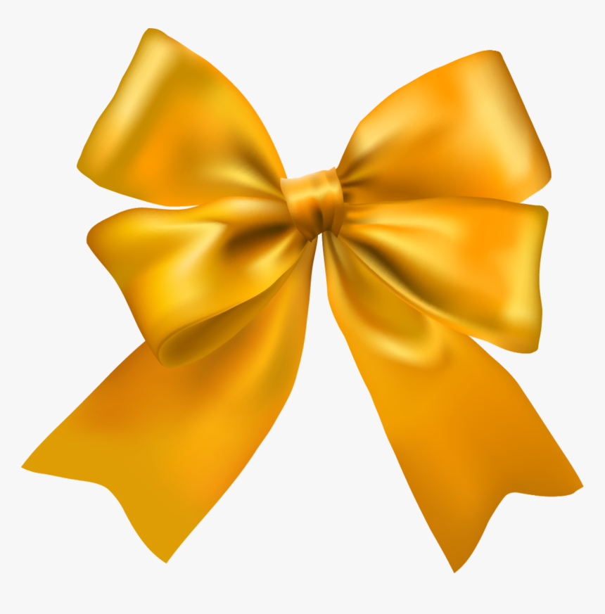 Good Clipart Yellow Ribbon - Gold Hair Bow Vector, HD Png Download, Free Download