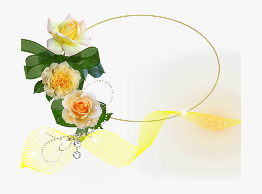Cluster, Whitish Yellow Roses, Bow, Transparent - Imagens De Rosas Amarelas Png, Png Download, Free Download