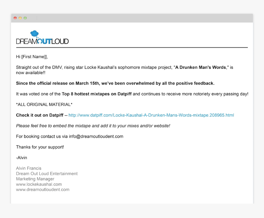 Email Marketing Sample Musician - Contoh Surat Penawaran Jasa Wisata, HD Png Download, Free Download