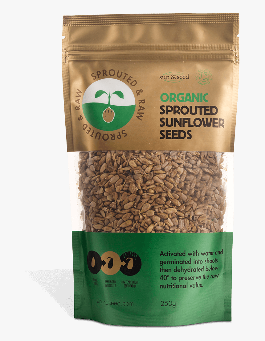 Sprouted & Raw Organic Sunflower Seeds 250g - Graines De Tournesol Germées Bio, HD Png Download, Free Download