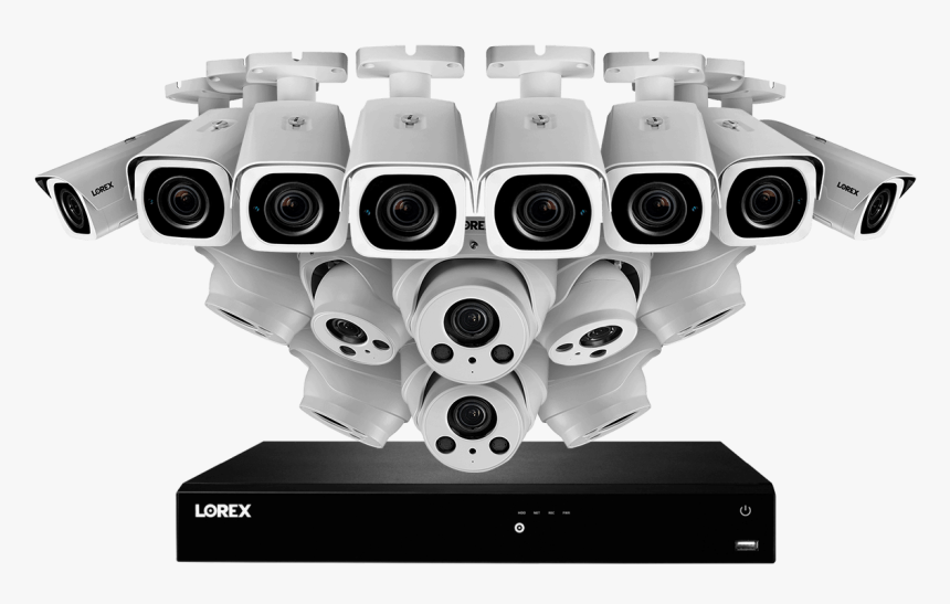 4k Ultra Hd Ip Nvr System With 16 Outdoor 4k Ip Metal - Stereo Camera, HD Png Download, Free Download