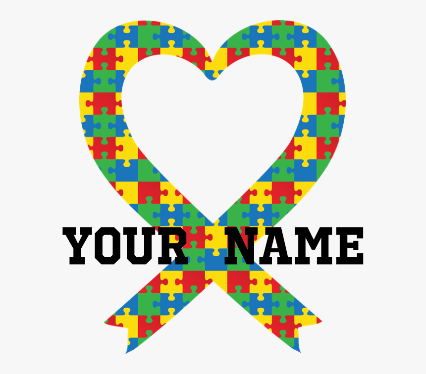 Heart,clip - Autism Ribbon Heart, HD Png Download, Free Download