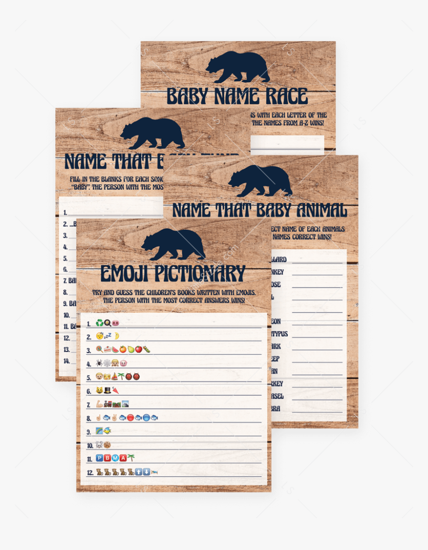 Printable Woodland Baby Shower Games Bundle Animals, HD Png Download, Free Download