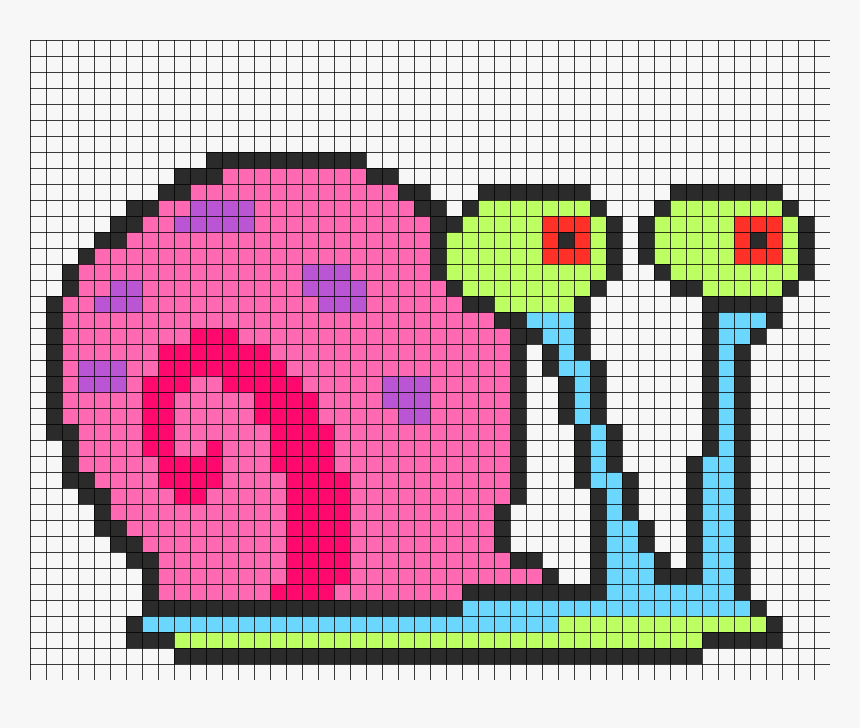 Gary The Snail Perler Bead Pattern / Bead Sprite - Melty Beads Patterns Spongebob, HD Png Download, Free Download