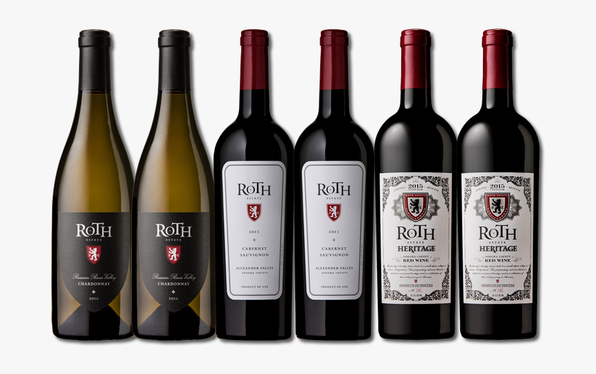 Six Bottles Of Roth Red And White Wines - Roth Wine, HD Png Download, Free Download