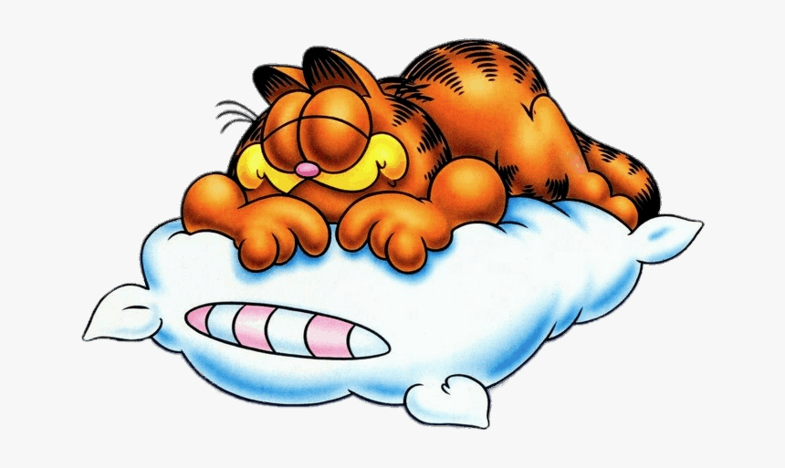 Garfield Sleeping On Pillow - Garfield Sleeping Png, Transparent Png, Free Download