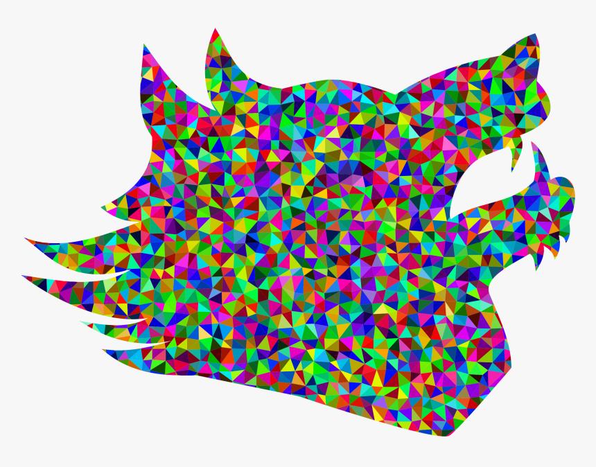 Low Poly Wolf Png Abstract Brain Art - Transparent Background Colorful Brain Clipart, Png Download, Free Download