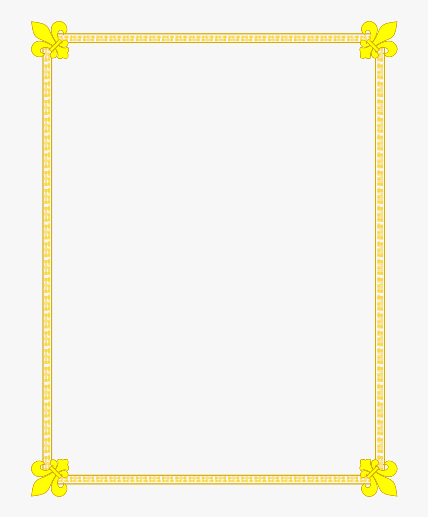 Fleur De Lis Gold And Yellow Border, HD Png Download, Free Download