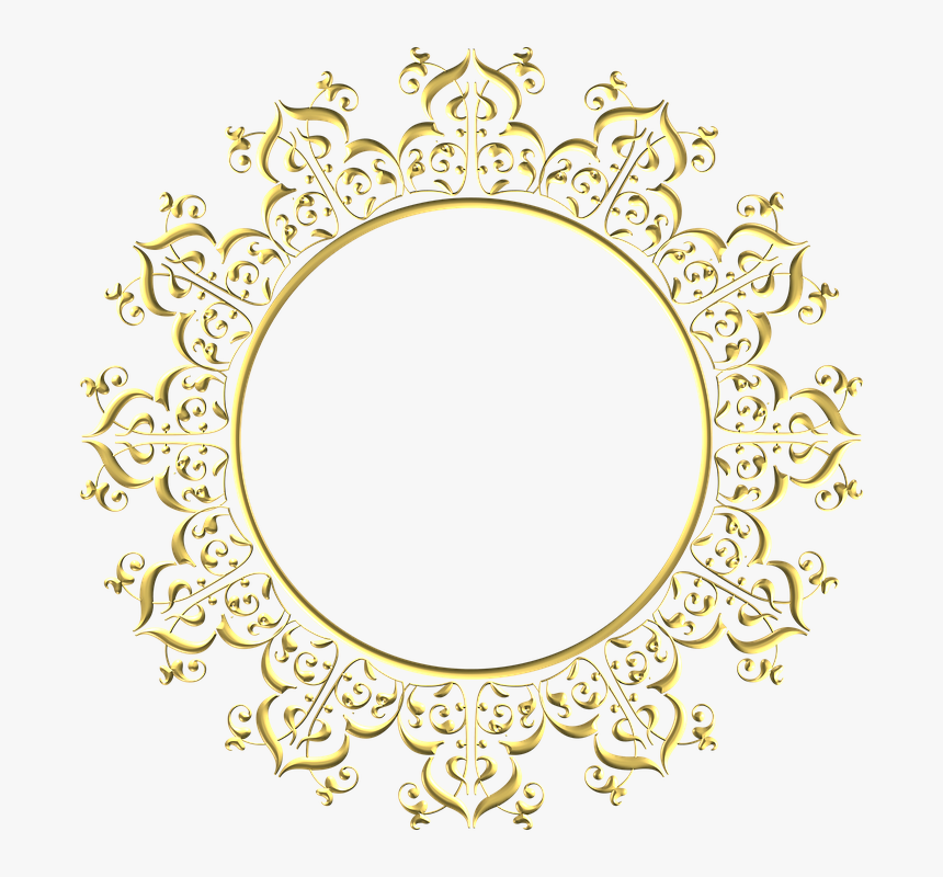 Gold, Frame, Round, Border, Decoration, Decor - Circle Background Design Png, Transparent Png, Free Download