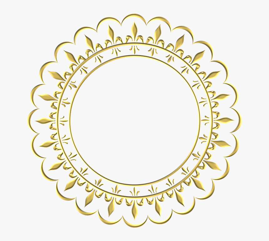 Gold, Frame, Round, Border, Decoration, Decor - United Auto Workers Logo, HD Png Download, Free Download