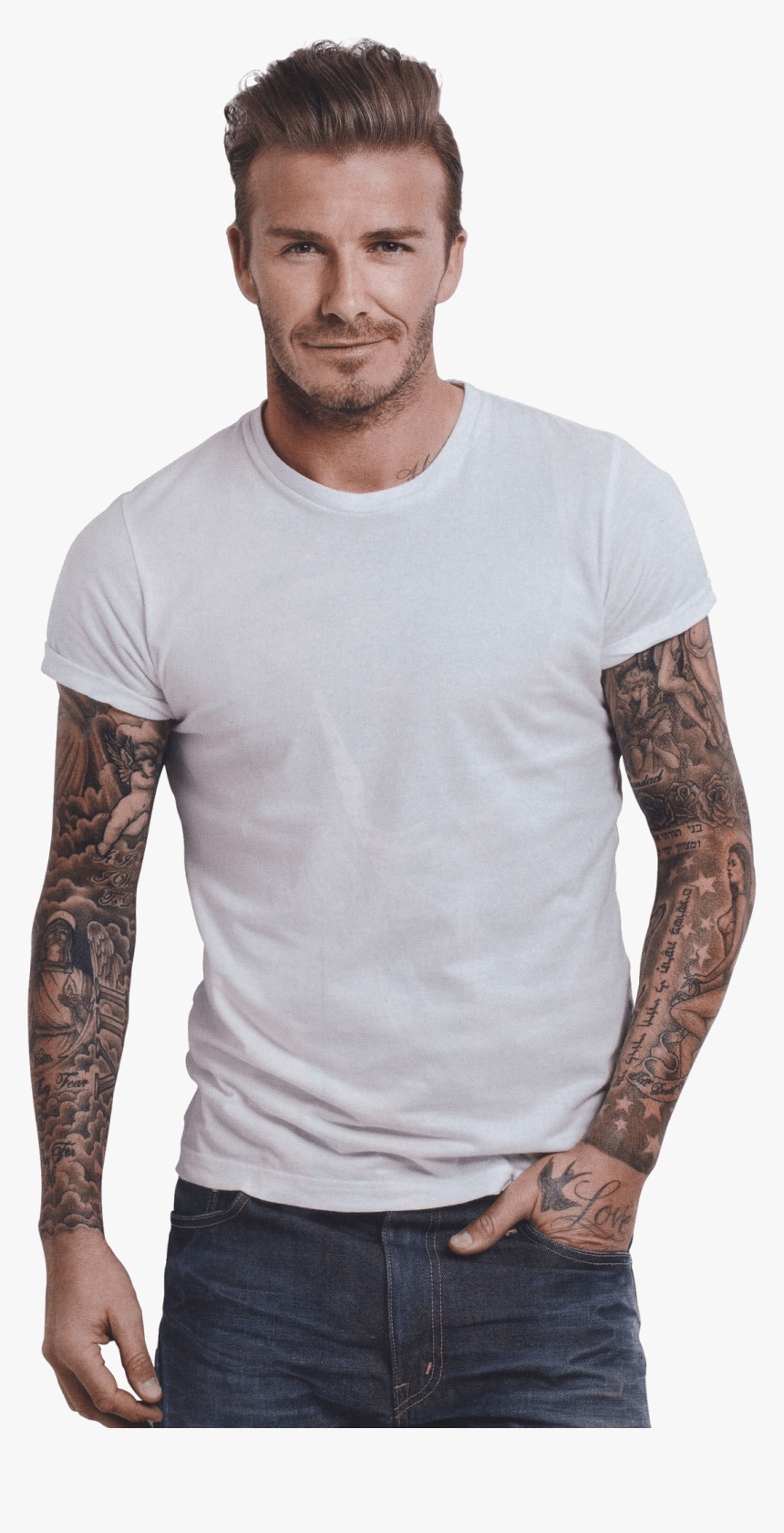 David Beckham Tattoos Clip Arts - David Beckham White Shirt, HD Png Download, Free Download