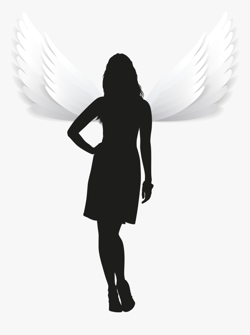 Silhouette Woman Angel Png, Transparent Png, Free Download