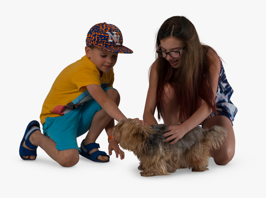 Kids Playing With Dog Png, Transparent Png, Free Download
