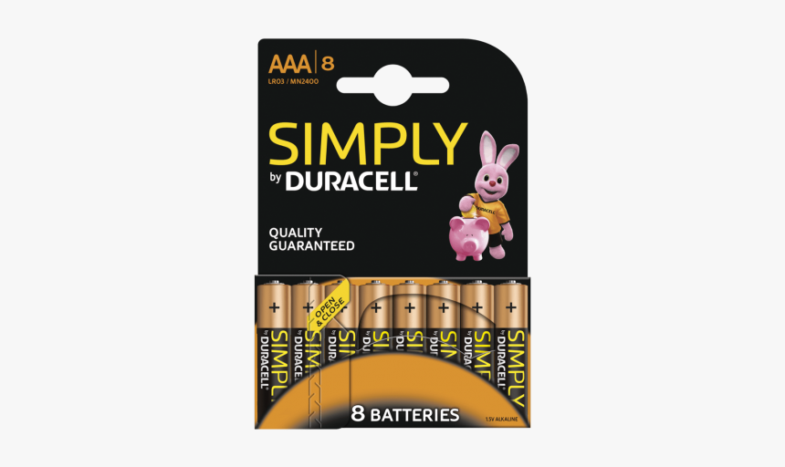 Simply By Duracell Aaa Batteries - Simply Duracell 8 Pack, HD Png Download, Free Download