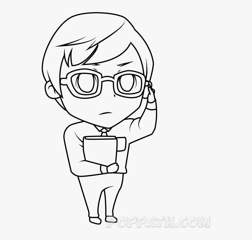 Finally The Mr Nerd Drawing - Nerd Chibi, HD Png Download, Free Download