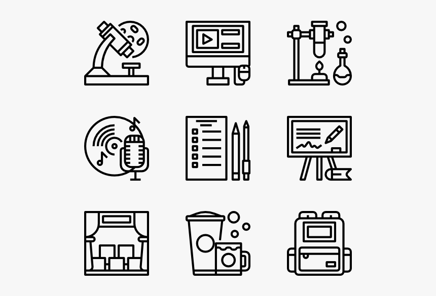 School - White Icons Png, Transparent Png, Free Download