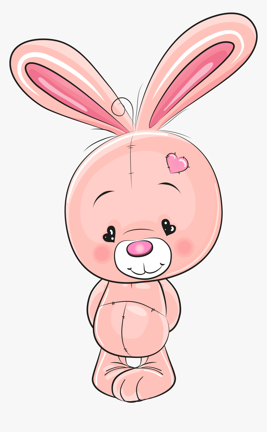 Pink Cute Cartoon Rabbit Drawing Bunny Clipart, HD Png Download, Free Download