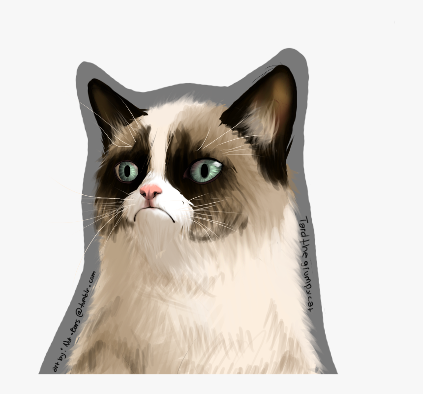 Grumpy Cat Face Art Png , Png Download - Grumpy Cat Art Png, Transparent Png, Free Download
