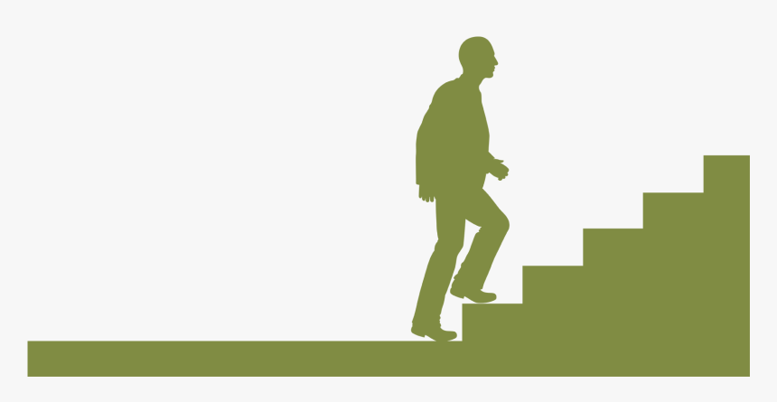 Up Stairs Silhouette At - Man Walking Up Stairs Silhouette, HD Png Download, Free Download